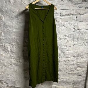 Old Navy Linen and Rayon midi dress with corset back detail